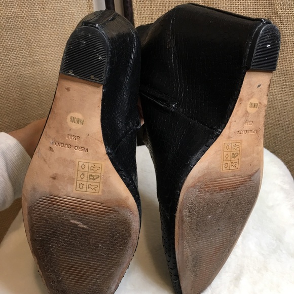 “BCBG-MAXAZRIA” WOMENS VADANS BLACK LEATHER SNAKE PRINT ZIPPER ANKLE BOOTS – 8 1 - Picture 10 of 12